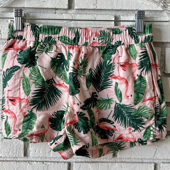 Old Navy Flamingo/Palm Tree Linen Blend Set - Picture 2 of 2